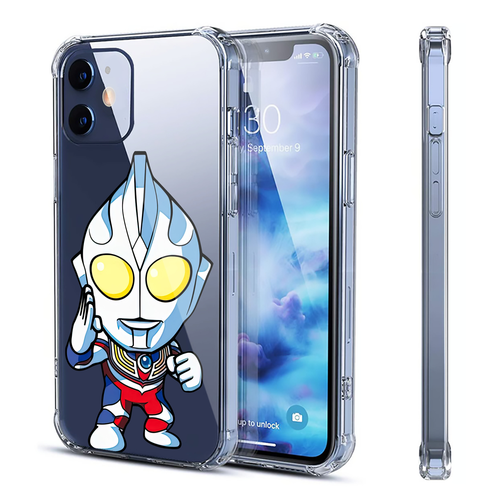 （画像用） ウルトラマン Ultraman 【iPhone 12シリーズ対応】透明スマホケース（クリアソフトケース）